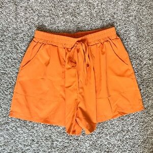 Women's Orange Drawstring Shorts
